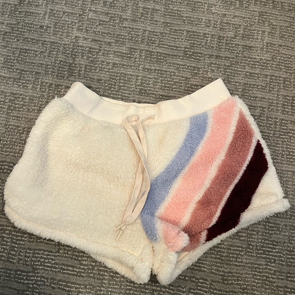 P.J. Salvage Cream and Pink Athletic Shorts with Drawstring